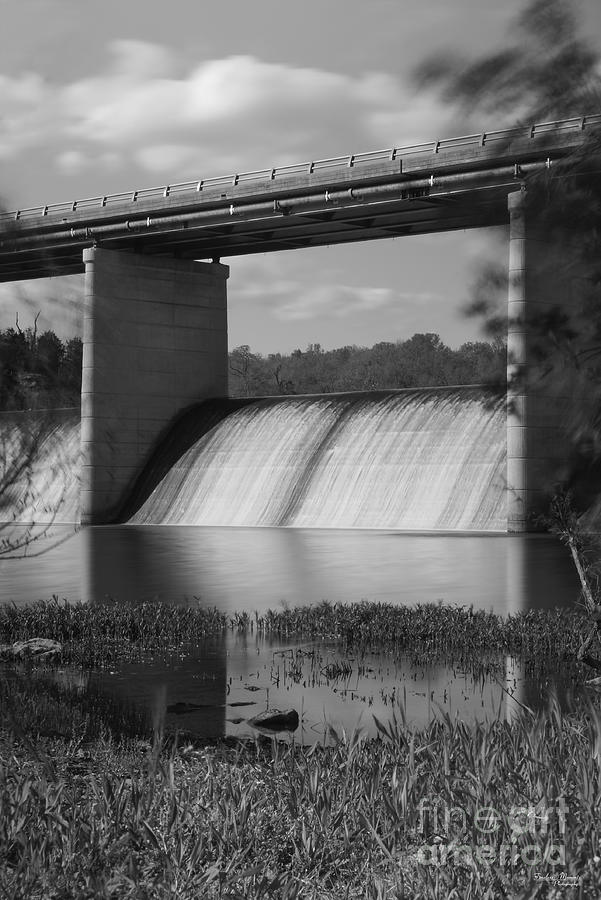 Springfield Lake Dam Grayscale Photograph by Jennifer White