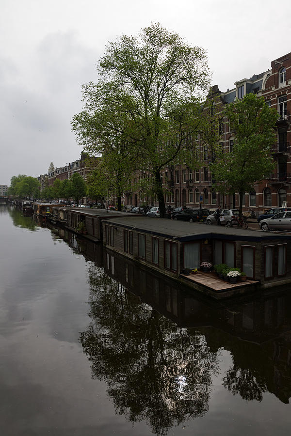 Springtime Amsterdam - Boathouses and Miniature Gardens Photograph by Georgia Mizuleva