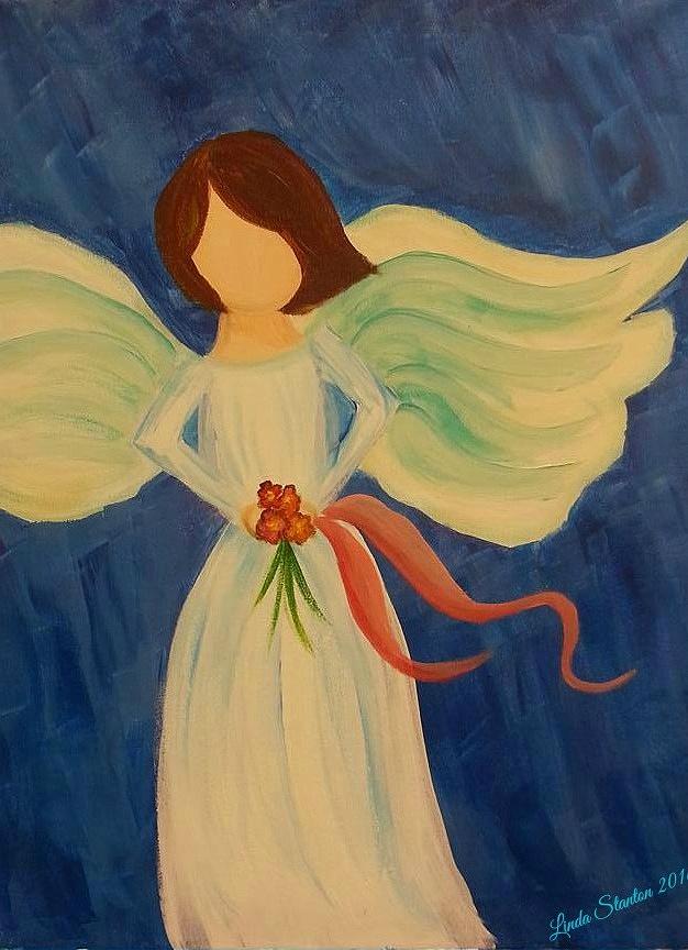 Sweet Angel Painting by Linda Stanton