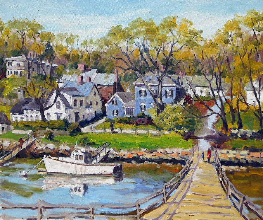 Springtime At Lobster Cove Annisquam Painting By Chris Coyne 