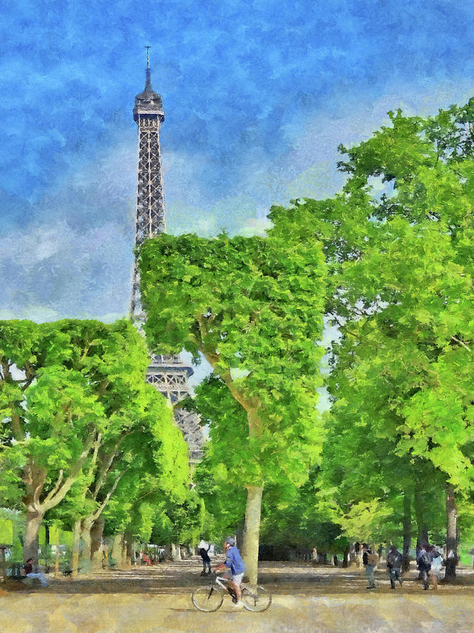Springtime at the Eiffel Tower Digital Art by Digital Photographic Arts