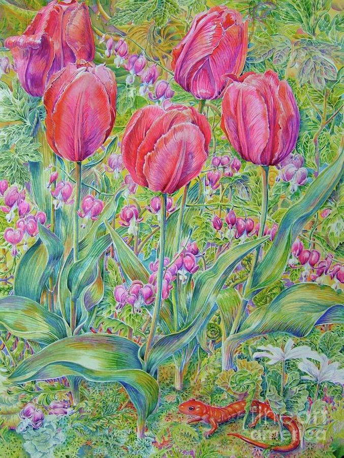 Tulip Painting - Springtime by Barbara Timberman