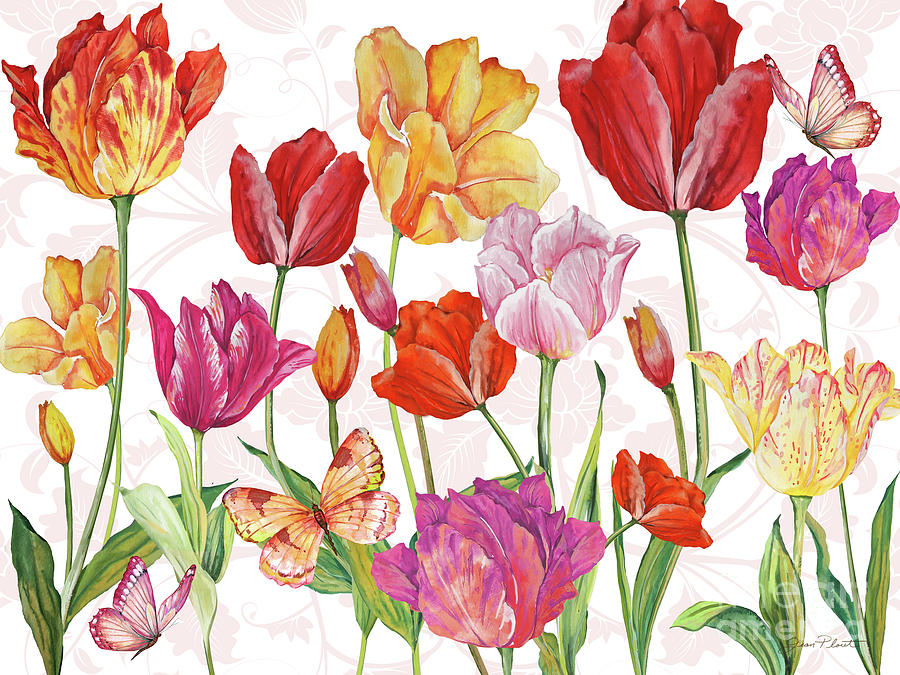Springtime Botanicals-A Painting by Jean Plout