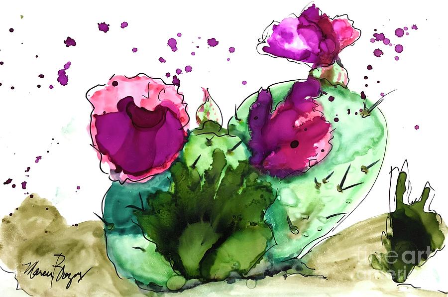 Springtime Cactus Painting by Marcia Breznay