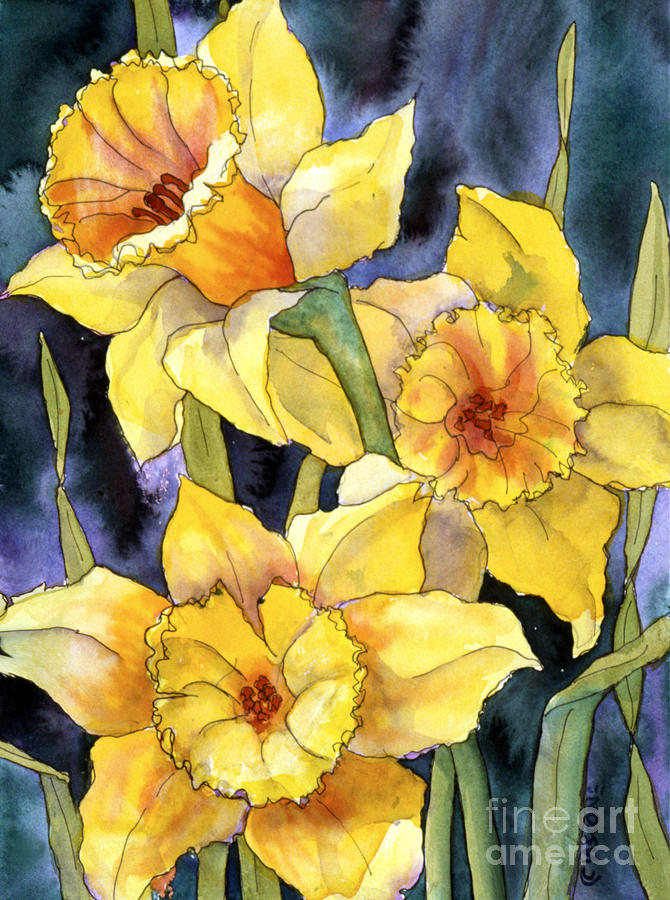 Springtime Daffodils Painting by Teresa Ascone