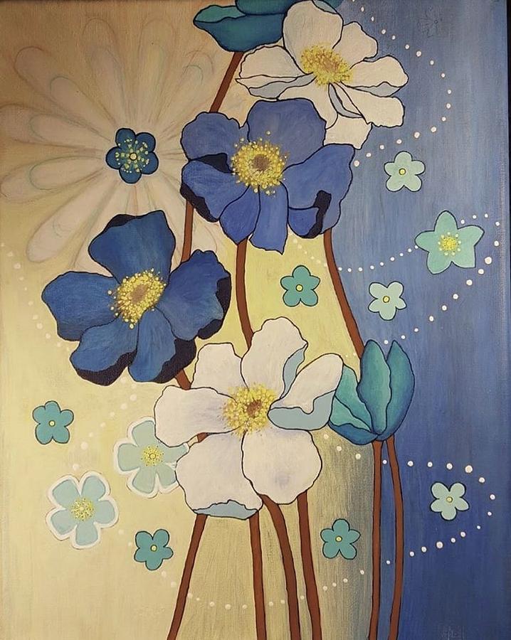 Springtime Flowers Painting by Cynthia Silverman