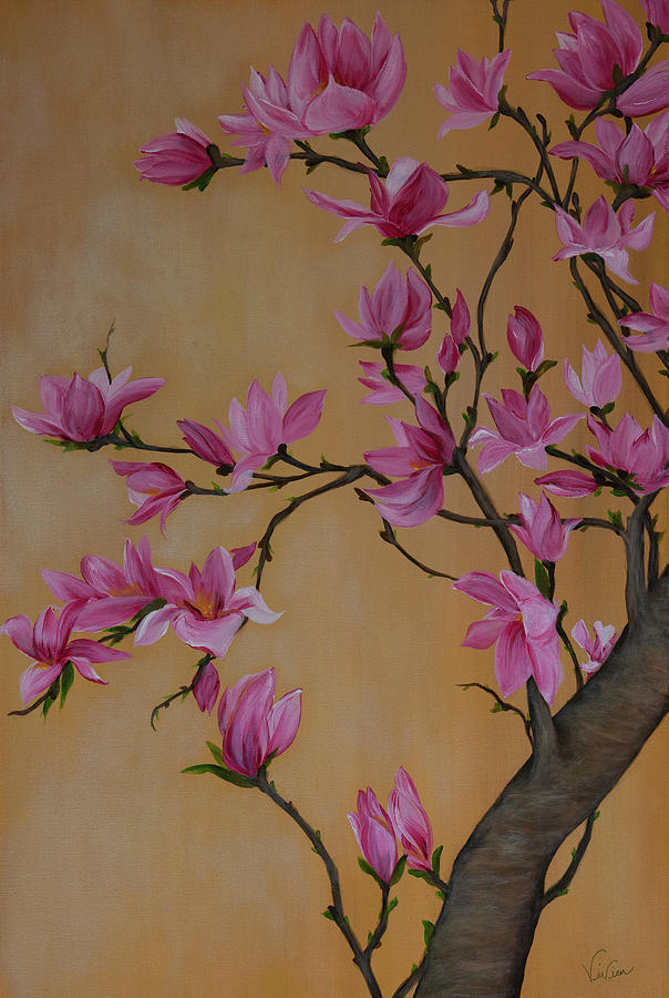 Tree Painting - Springtime Magnolia by Vivian Casey Fine Art