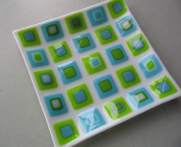 Fused Glass Glass Art - Springtime Plate by Sarah Merrion Fused Glass Glass Art - Springtime Plate by Sarah Merrion