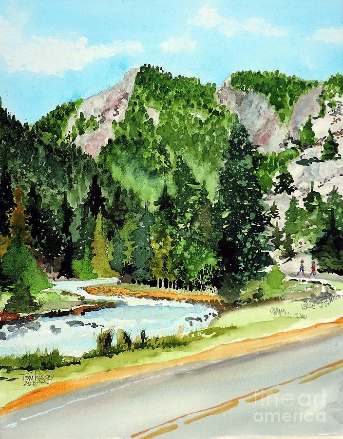 Springtime Poudre Canyon Painting by Tom Riggs