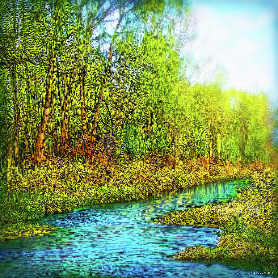Springtime River Drifting Digital Art by Joel Bruce Wallach