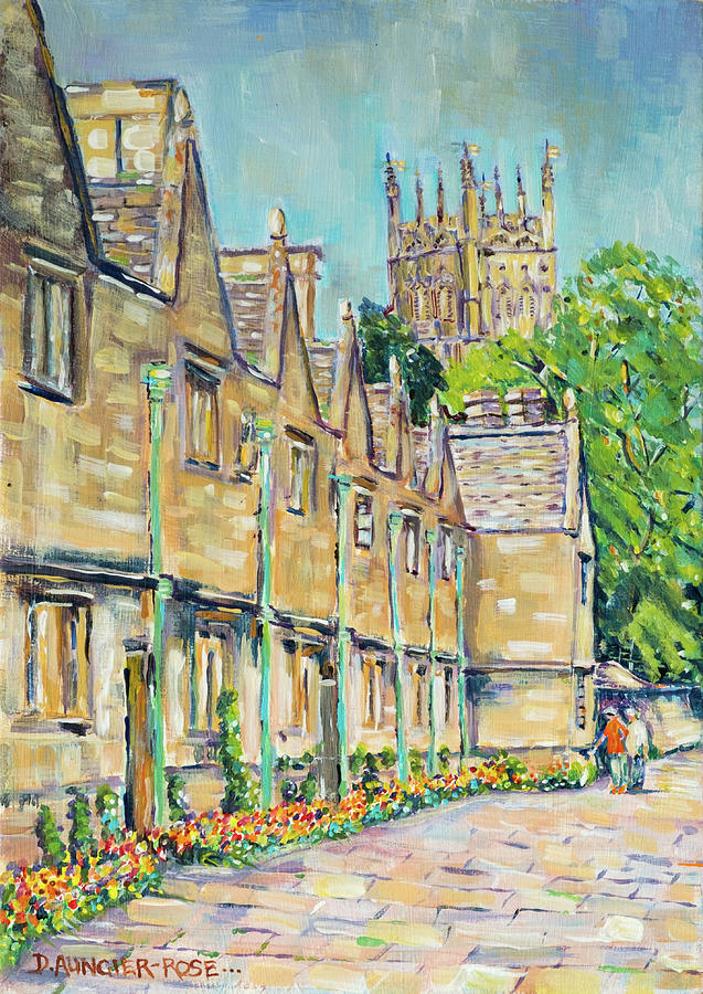 Springtime Stroll In Chipping Campden Painting by Seeables Visual Arts