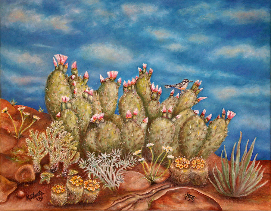 Springtime Succulence Painting by Kathy Shute Springtime Succulence Painting by Kathy Shute