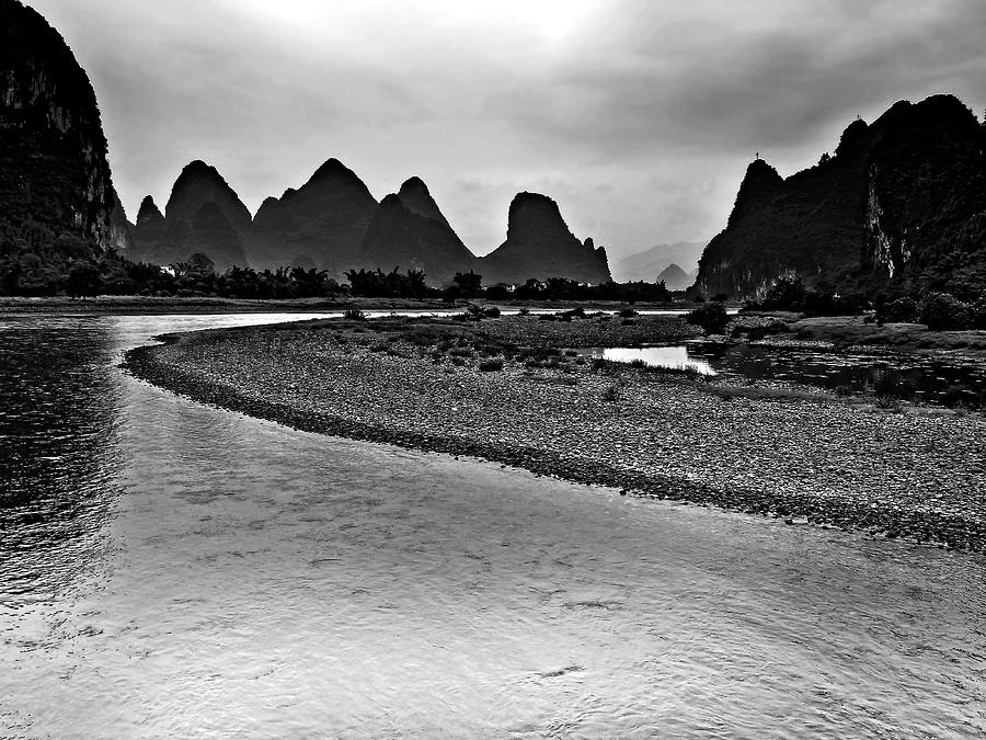 Sprinkle the entire landscape with gold-China Guilin scenery Lijiang River in Yangshuo Photograph by Artto Pan