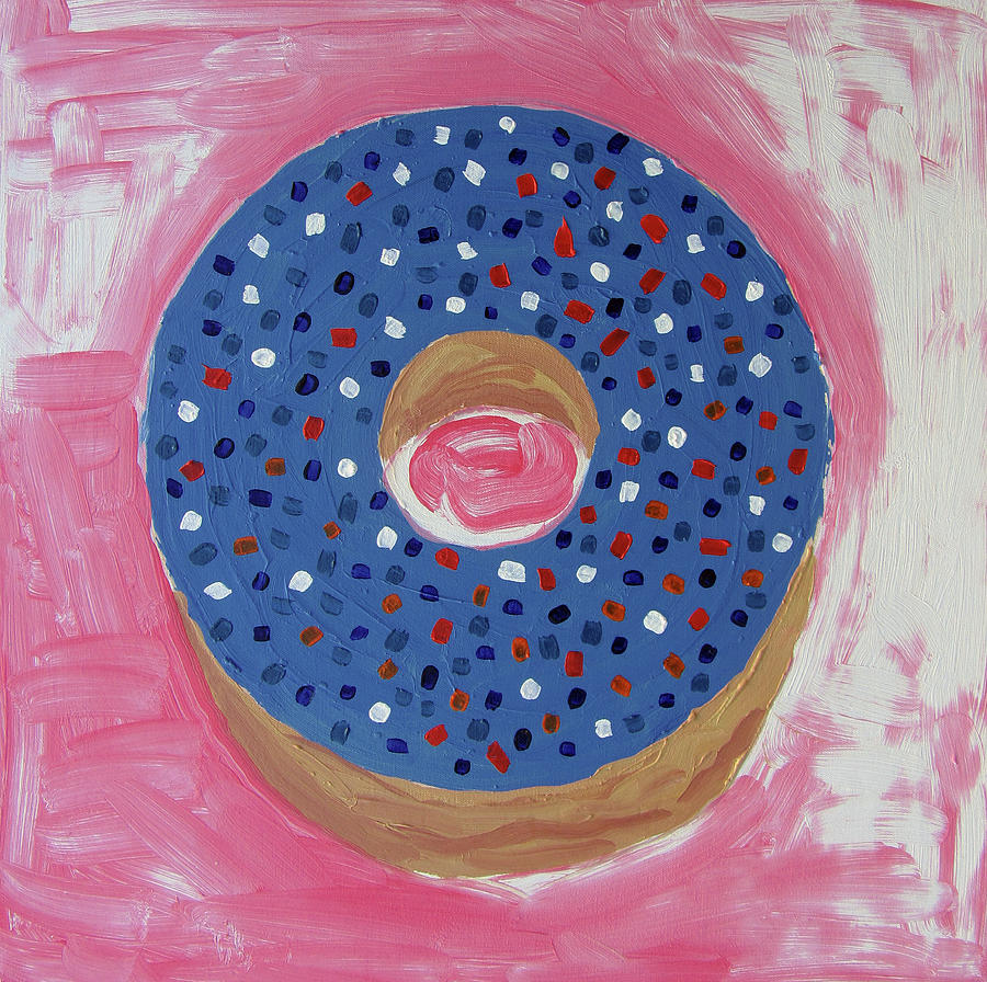 Pink Sprinkled Doughnut Painting by Brian Moore - Fine Art America