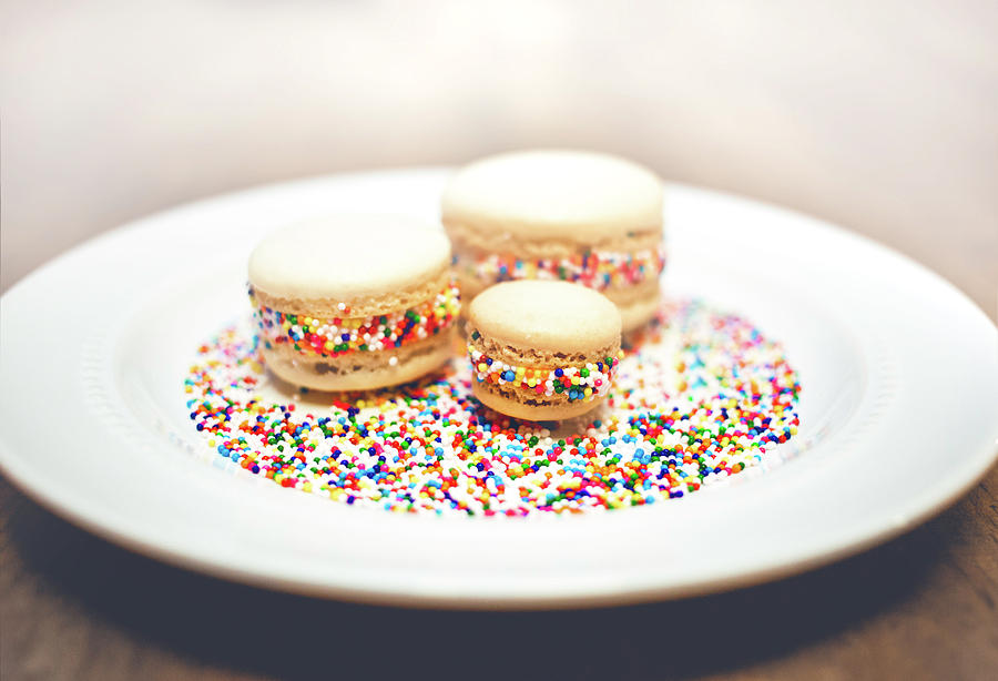 Dessert Photograph - Sprinkles And Macarons by Happy Home Artistry