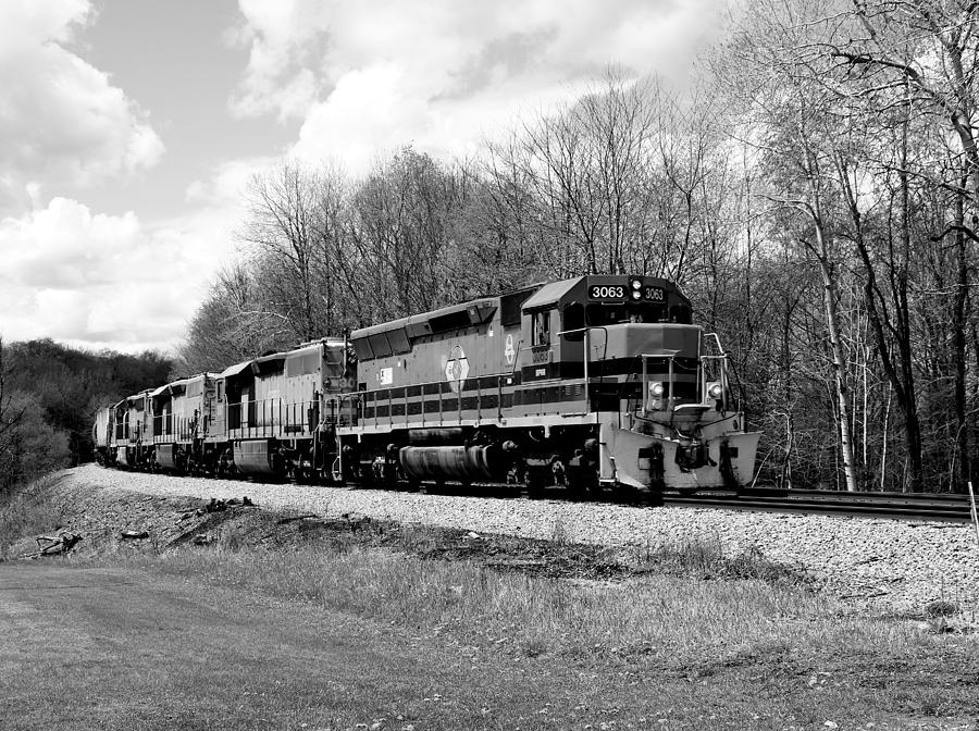 Sprintime Train in Black and White by Rick Morgan Sprintime Train in Black and White by Rick Morgan