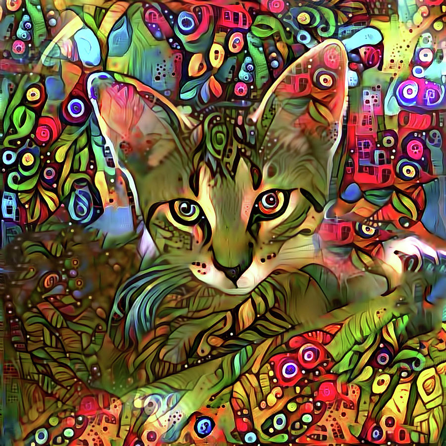 Sprocket the Tabby Kitten Mixed Media by Peggy Collins