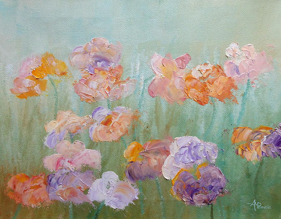 Wildflowers Painting - Sprouting Hues by Angeles M Pomata