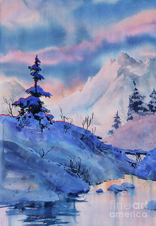 Sunset Painting - Spruce Shadows by Teresa Ascone