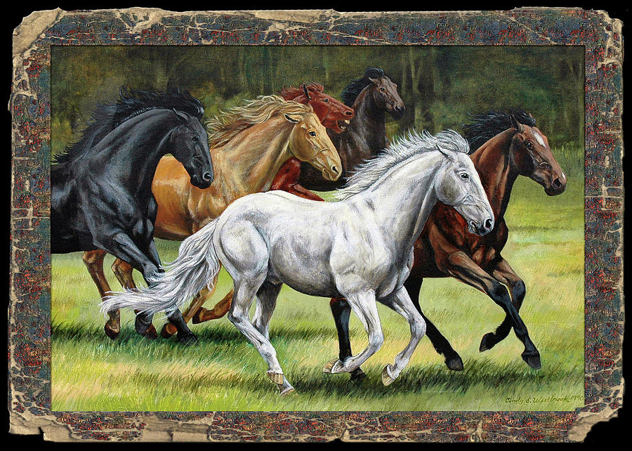 Spunky and the Gang Painting by Cynthia Westbrook