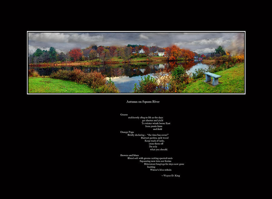 Squam River Poem and Panorama Photograph by Wayne King