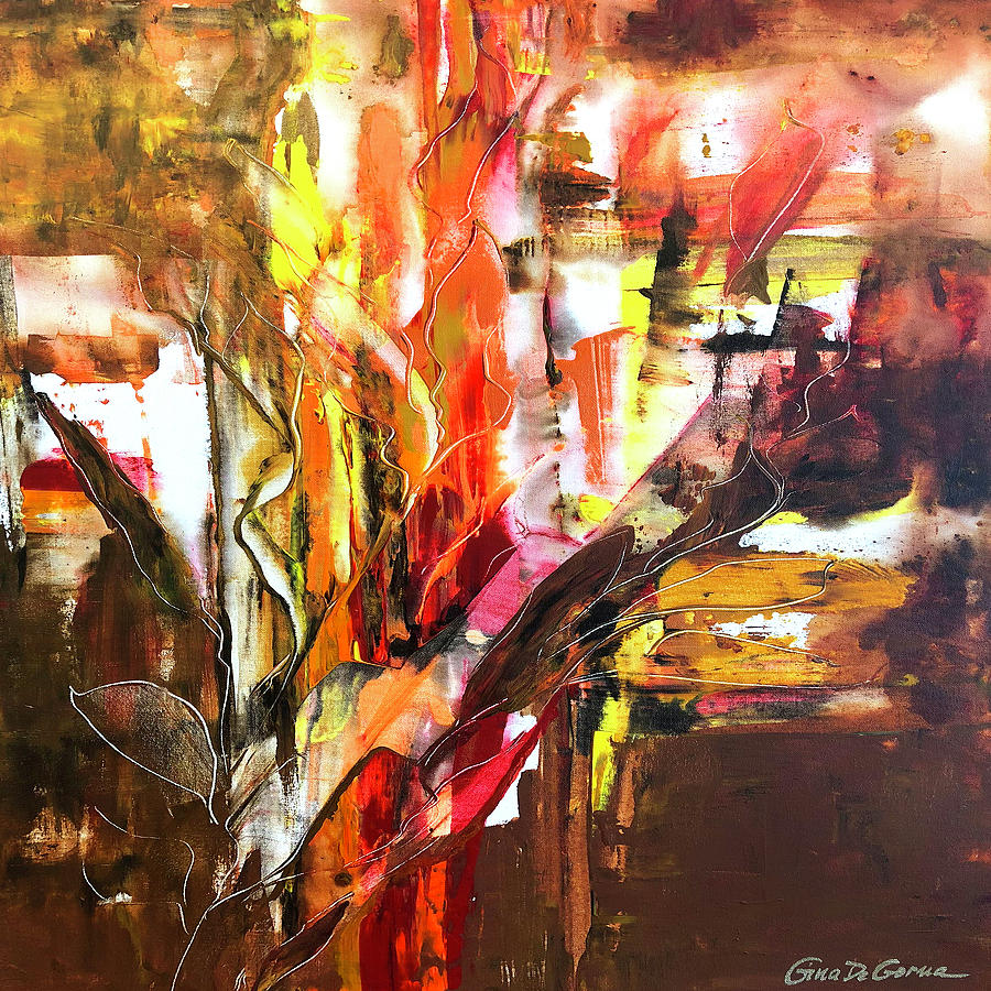 Square Abstract 633 Painting by Gina De Gorna