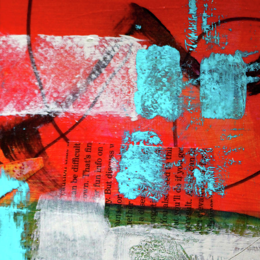 Abstract Mixed Media - Square Collage No. 10 by Nancy Merkle