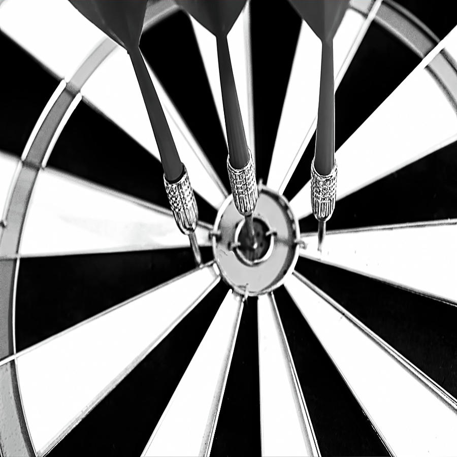 Sports Photograph - Square Dart Board by Pat Cook
