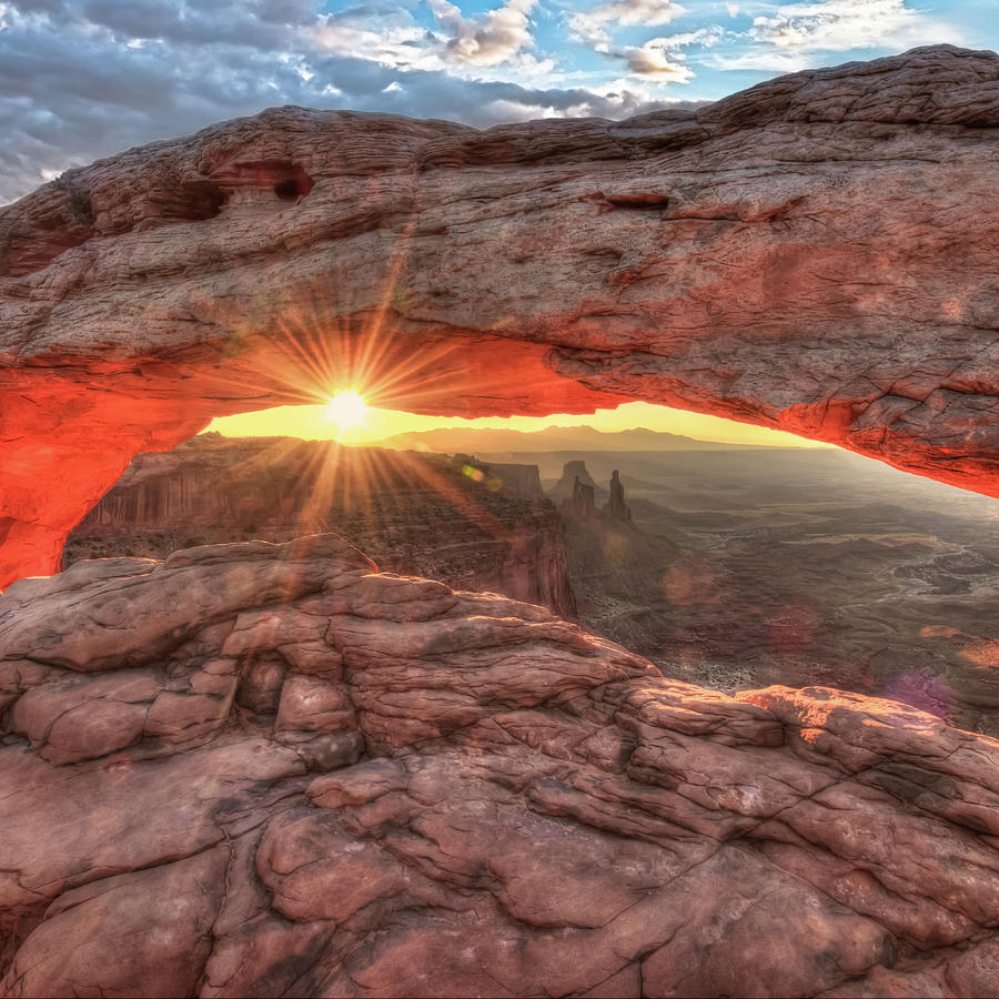 Nature Photograph - Square Format Mesa Arch Sunrise by Gregory Ballos