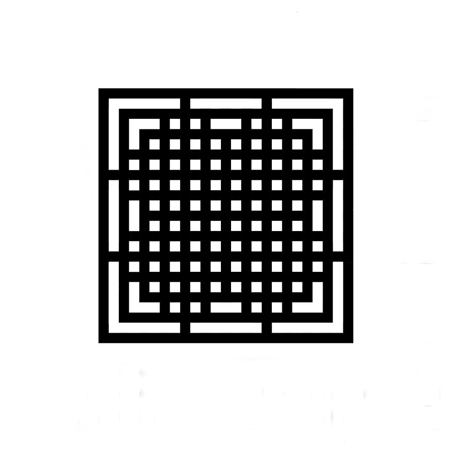 Square grid 3 black Digital Art by Jerry Daniel