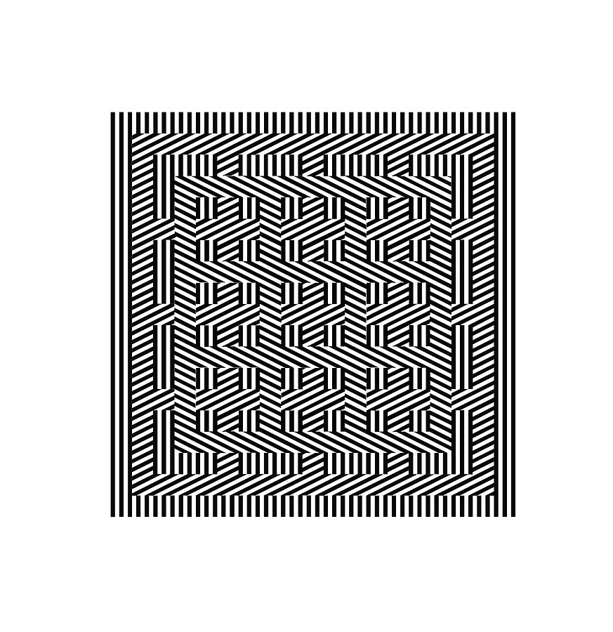Square grid 4 stripes Digital Art by Jerry Daniel