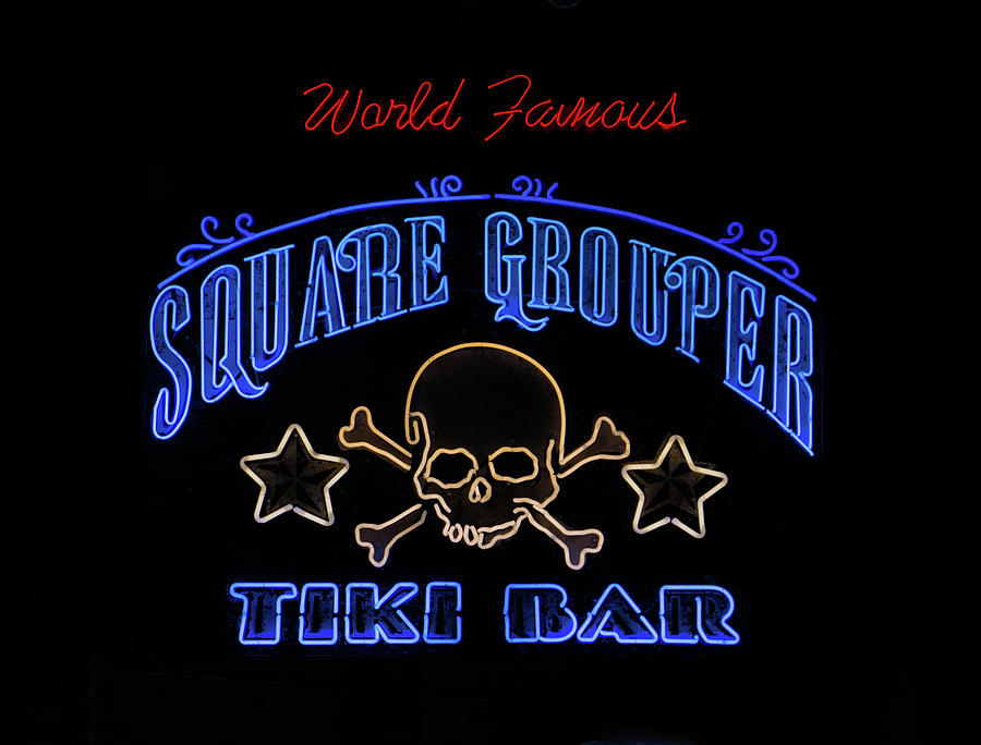 Square Grouper Neon Photograph
