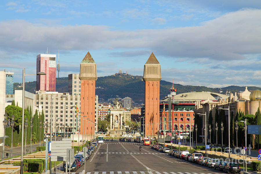 Square of Spain with Venetian Towers in Barcelona Photograph by Anastasy Yarmolovich