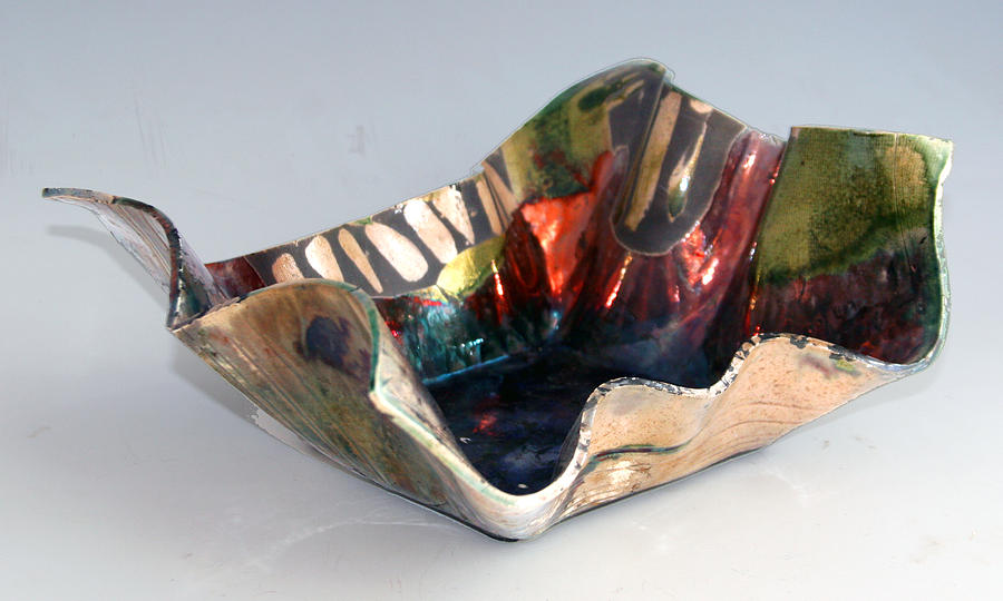 Square Raku Bowl Ceramic Art by Alene Sirott-Cope