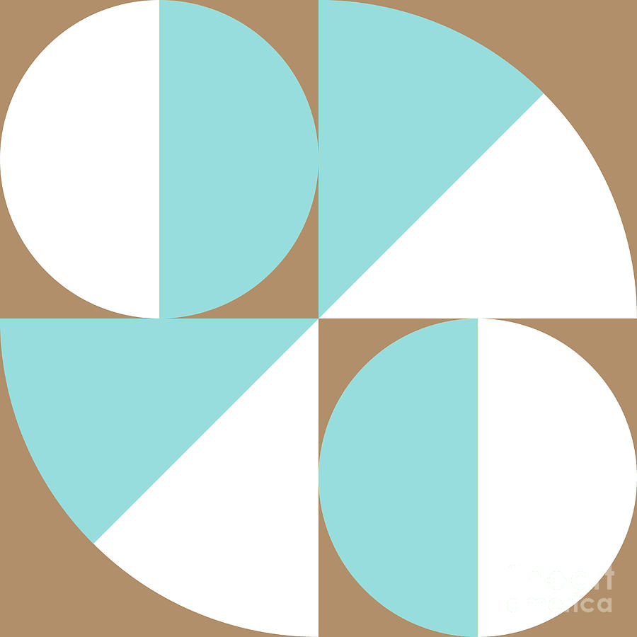Squared Circle Quadrants - Iced Coffee - Limpet Shell - White Digital Art by Jason Freedman
