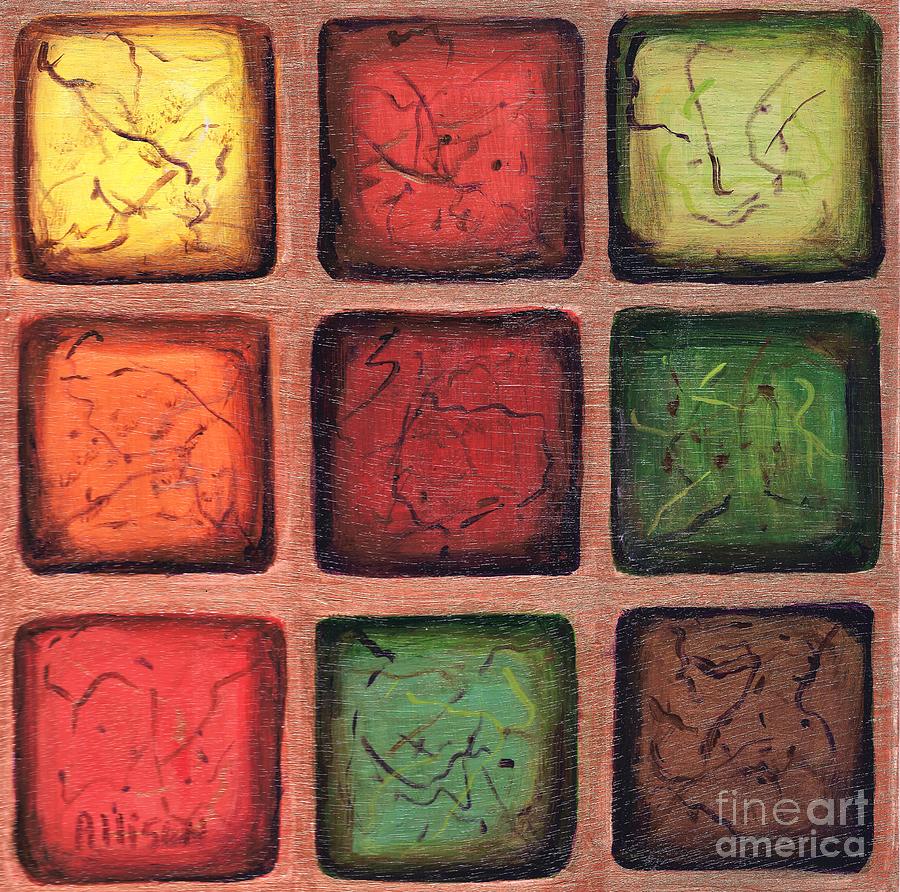 Squared in Bronze Painting by Allison Constantino