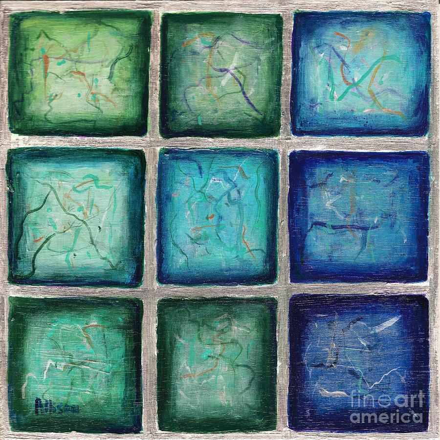 Squared in Silver  Painting by Allison Constantino