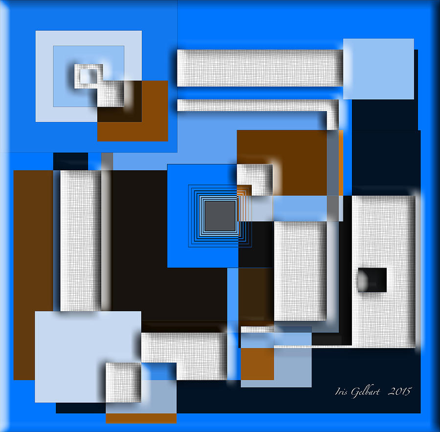 Abstract Digital Art - Squares 6 by Iris Gelbart