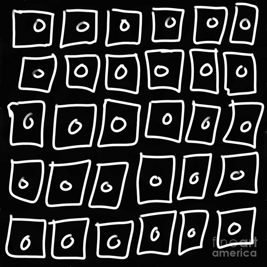 Squares Black and White Abstract Painting by Edward Fielding