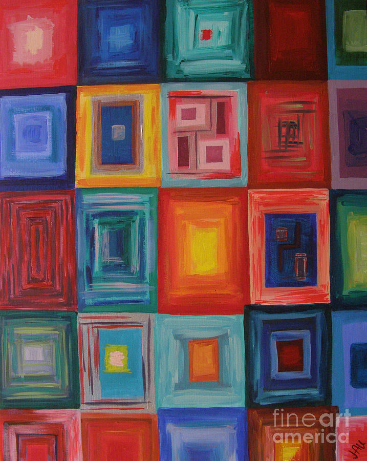 Squares Painting by Julia Underwood