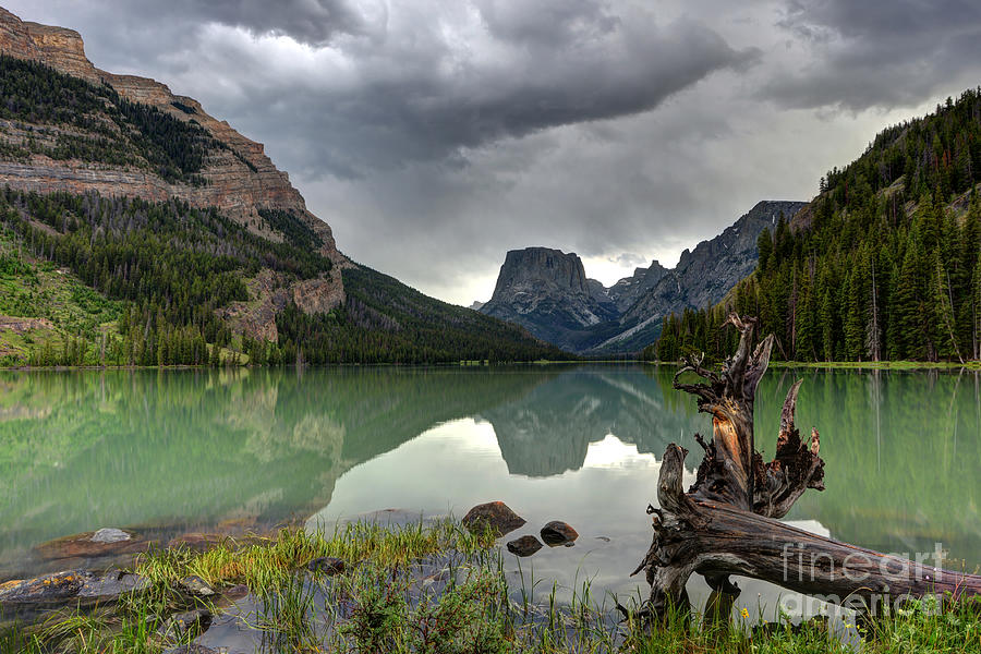 Squaretop Mountain Reflected in Upper Green River Lake during Thunderstorm Photograph by Gary Whitton
