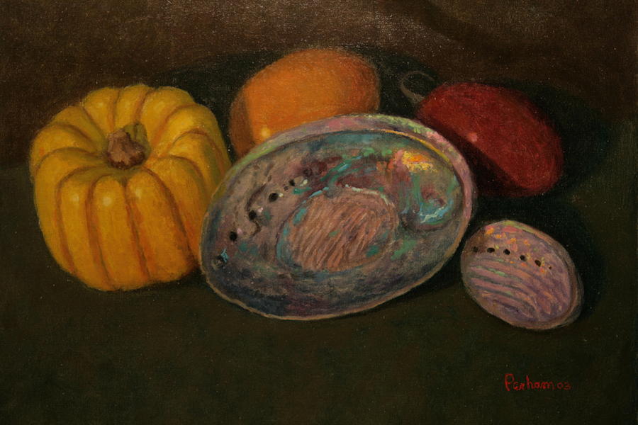 Still Life Painting - Squash And Paua by Terry Perham