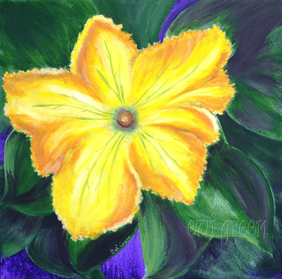 Squash Blossom Painting by Evi Green