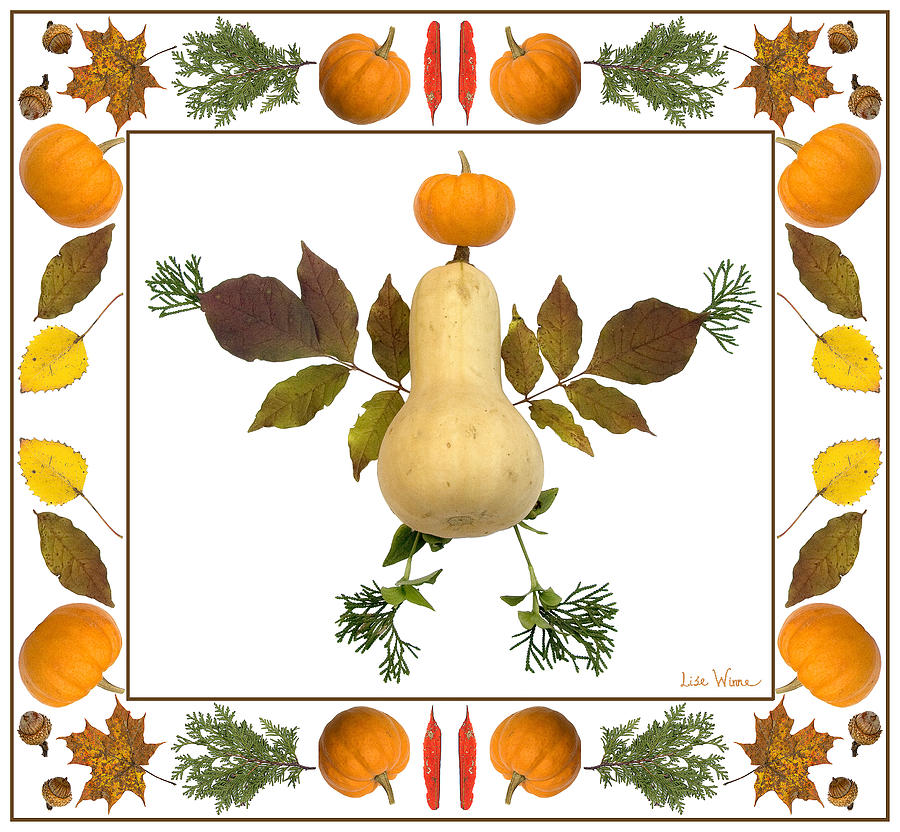 Squash with Pumpkin Head Digital Art by Lise Winne