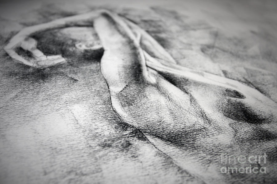 Squatting Pose Woman Drawing Body Detail Drawing by Dimitar Hristov