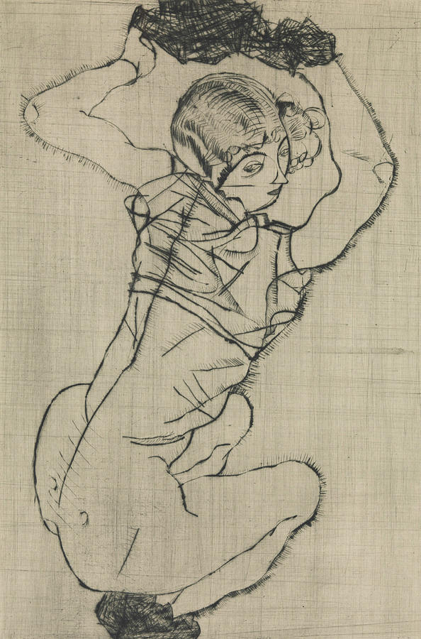 Squatting Woman Relief by Egon Schiele