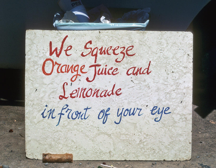 Squeezed Juice sign Photograph by Frank DiMarco