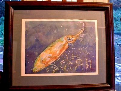 Squid Painting - Squid by Ladonna Idell Squid Painting - Squid by Ladonna Idell