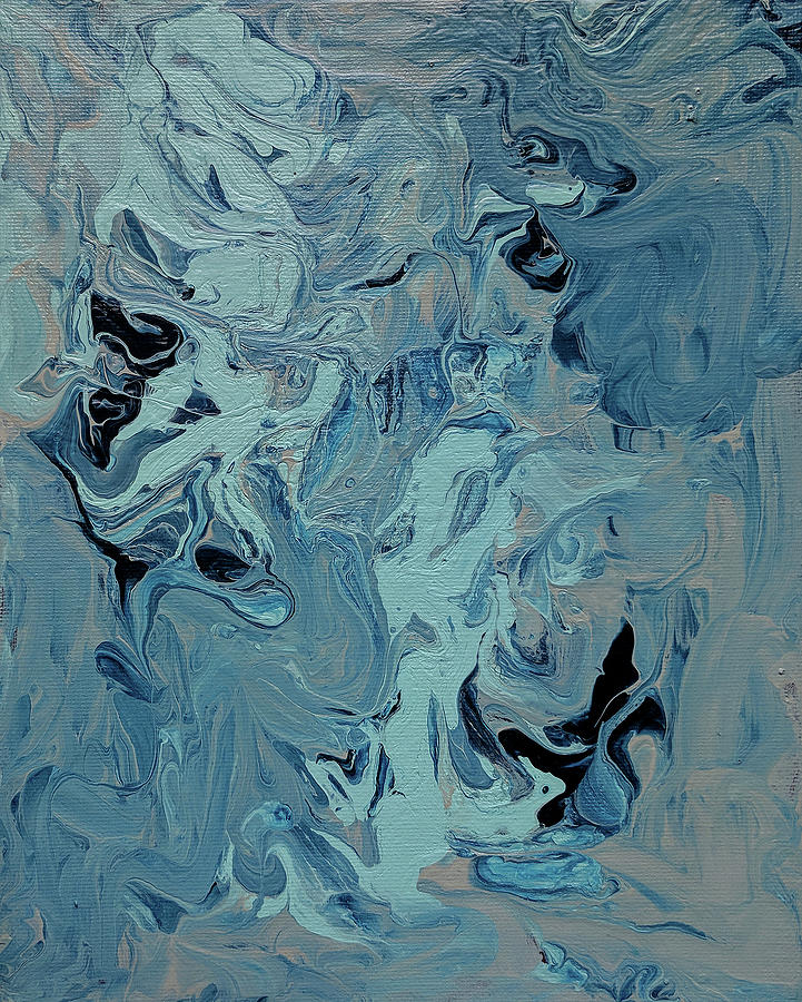 Squiggle Series - Blue Painting by Trisha Pena