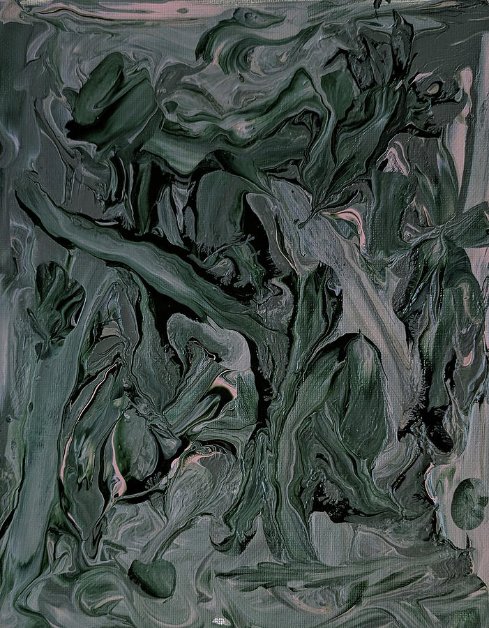 Squiggle Series - Green Painting by Trisha Pena